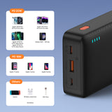 Baseus Airpow 20W 20000mAh Power Bank med Baseus Simple Series USB-A - USB-C 50 cm kabel - sort