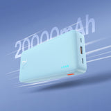 Baseus Airpow 20W 20000mAh Power Bank with White Baseus Simple Series USB-A - USB-C 50cm Cable - Blue