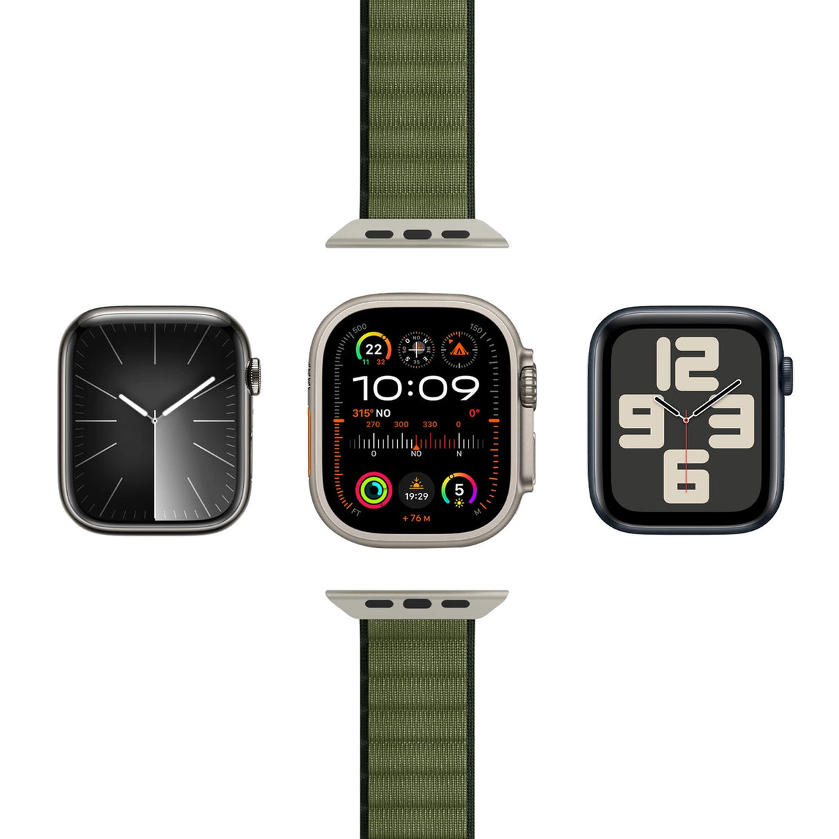 Puro Extreme Nylon rem til Apple Watch 42 / 44 / 45 / 49 mm - mørk grøn