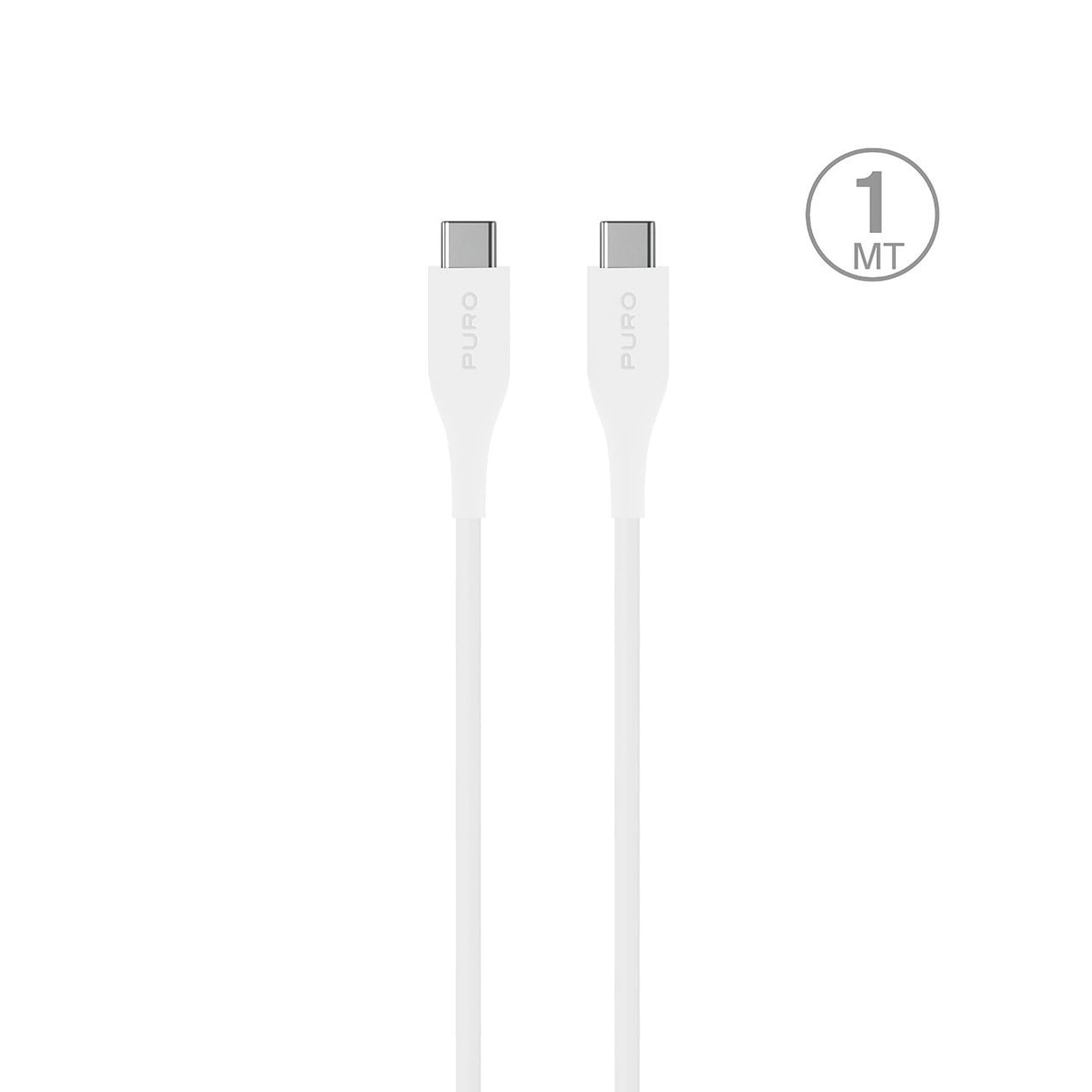 Puro Plain USB-C - USB-C 2A 1m Kabel - hvid