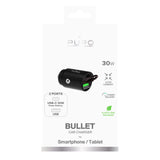 Puro Mini 30W Power Delivery USB-C USB-A Biloplader - sort