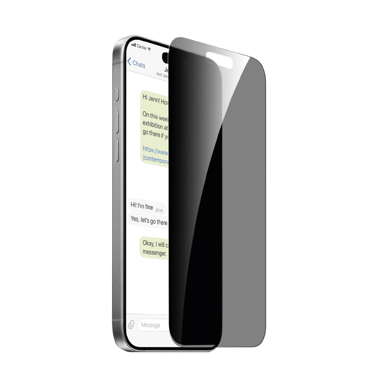 Puro Privacy tempereret glas til iPhone 16 Pro Max / iPhone 15 Pro Max