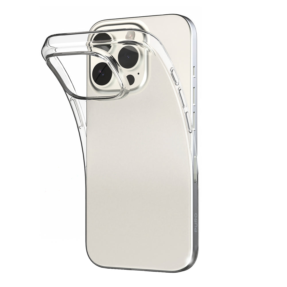 Puro 03 Nude Silicone Case til iPhone 16 Pro Max - Gennemsigtig