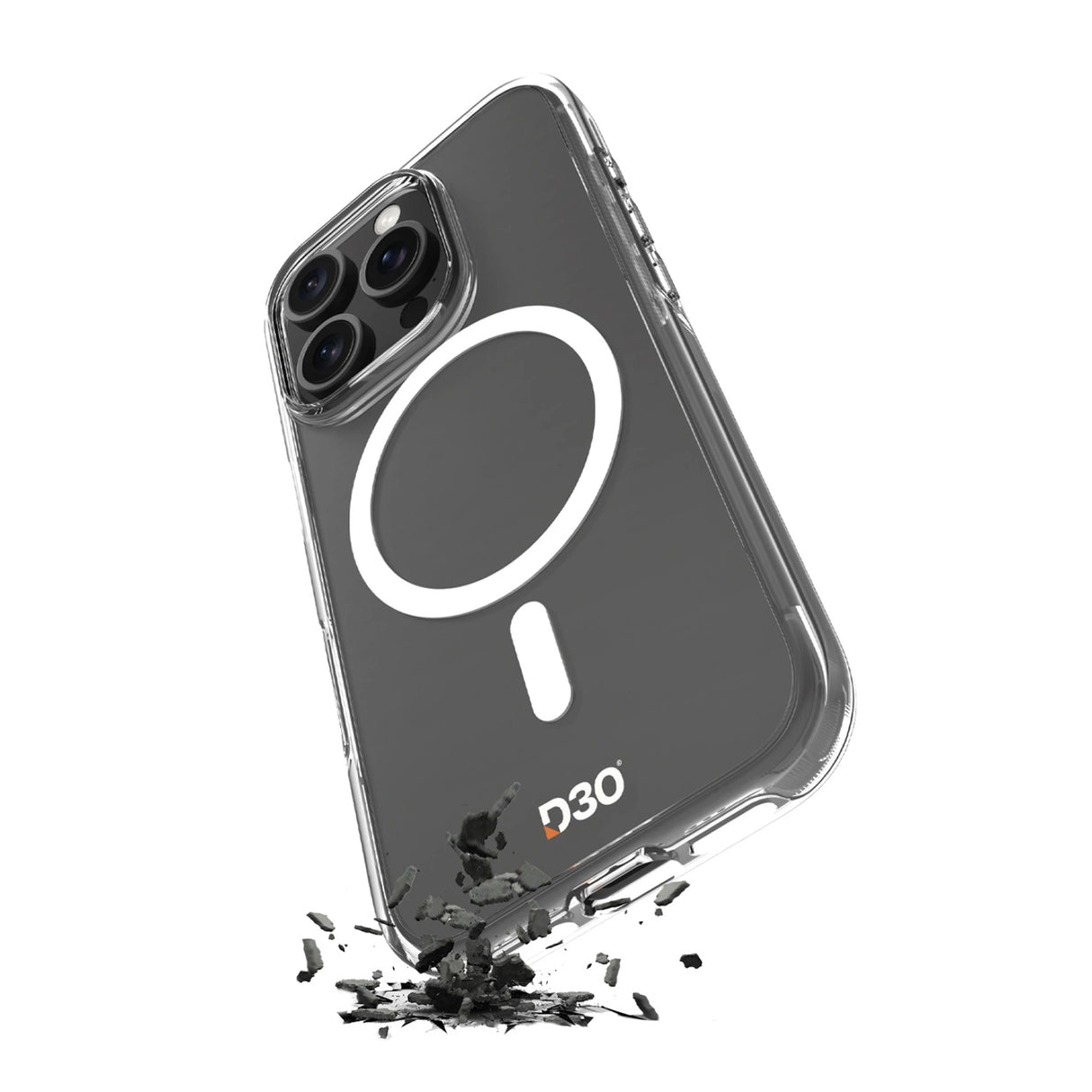 Puro Impact Clear D3O MagSafe Silicone Case til iPhone 16 Pro - Gennemsigtig