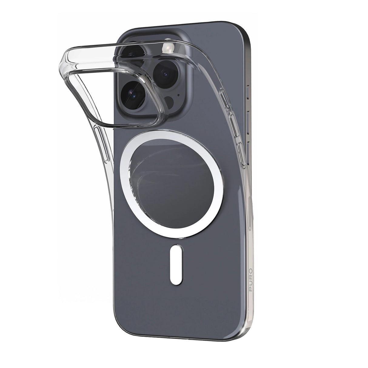 Puro 03 Mag MagSafe Silicone Case til iPhone 16 Pro - Gennemsigtig
