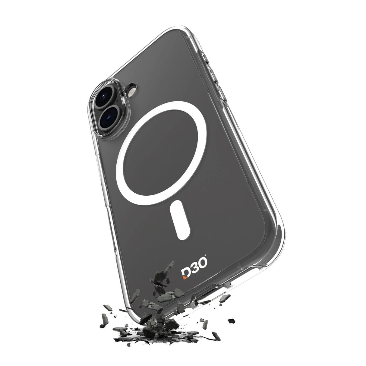 Puro Impact Clear D3O MagSafe Silicone Case til iPhone 16 - Gennemsigtig