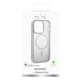Puro Gradient MagSafe Silicone Case til iPhone 15 Pro - Sølv