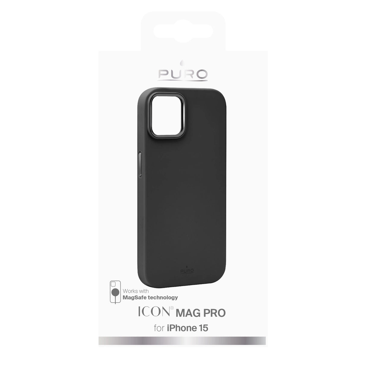 Puro Icon Mag Pro MagSafe Silicone Case til iPhone 15 - sort