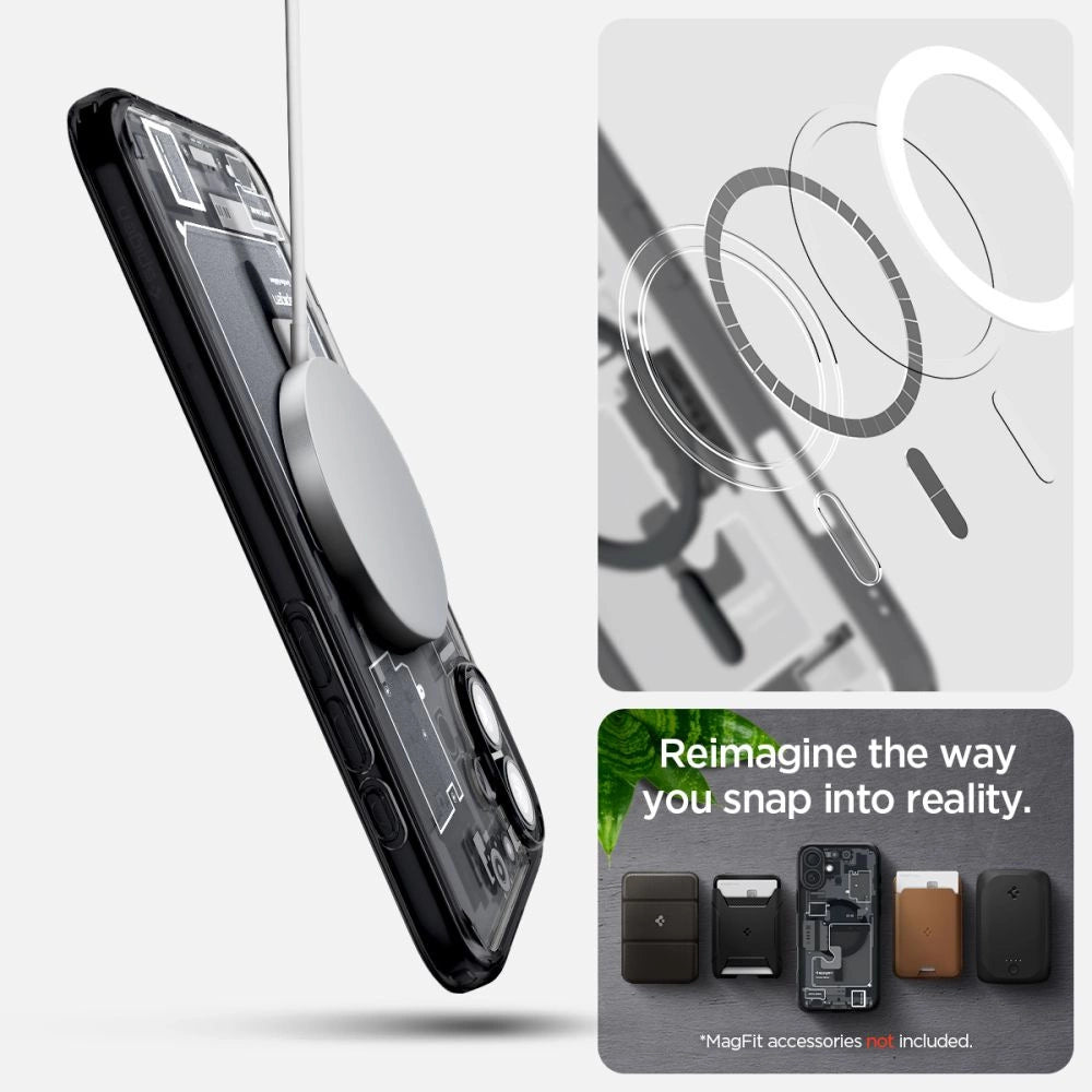 Spigen Ultra Hybrid MagSafe Zero One til iPhone 16 - mørkgrå