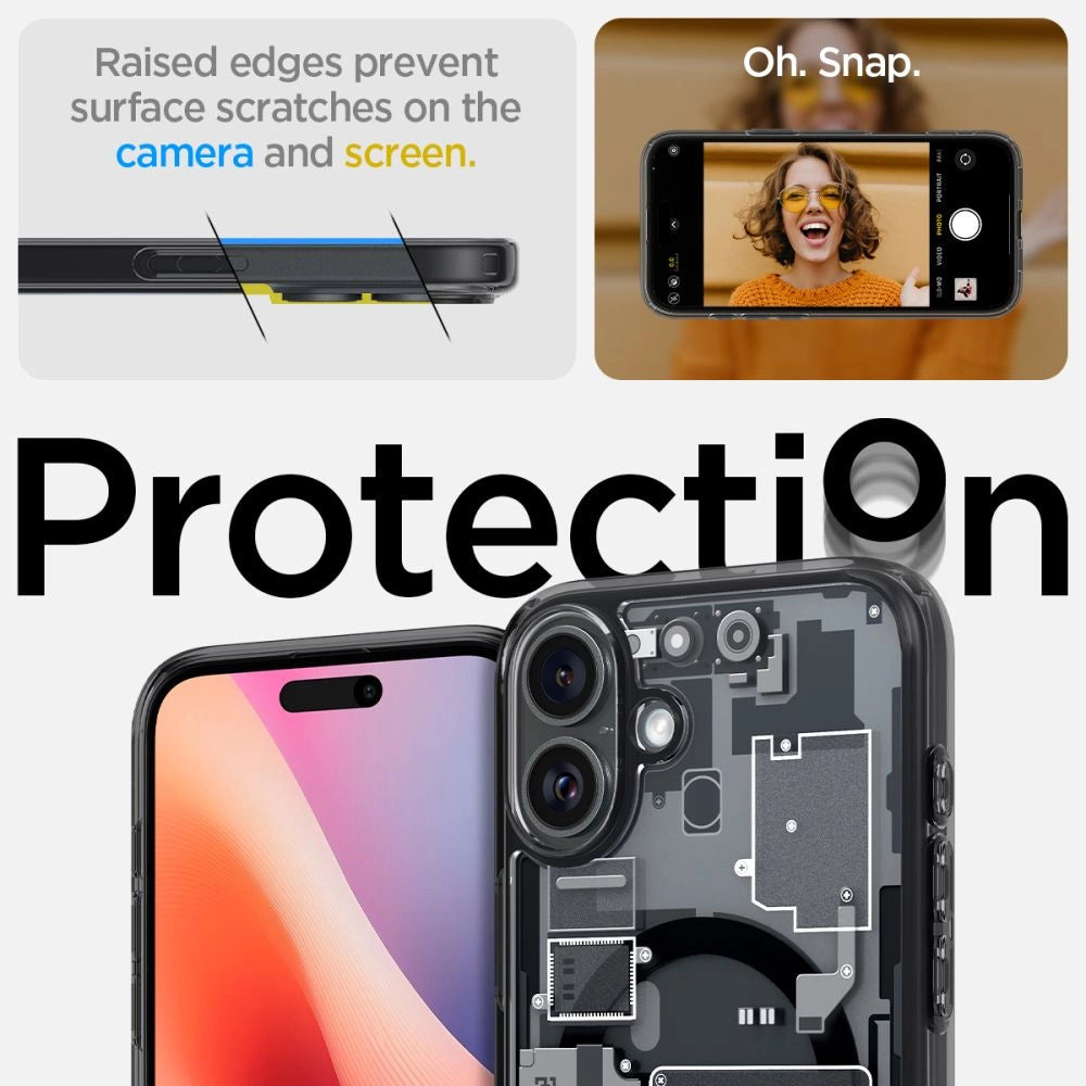 Spigen Ultra Hybrid MagSafe Zero One til iPhone 16 - mørkgrå