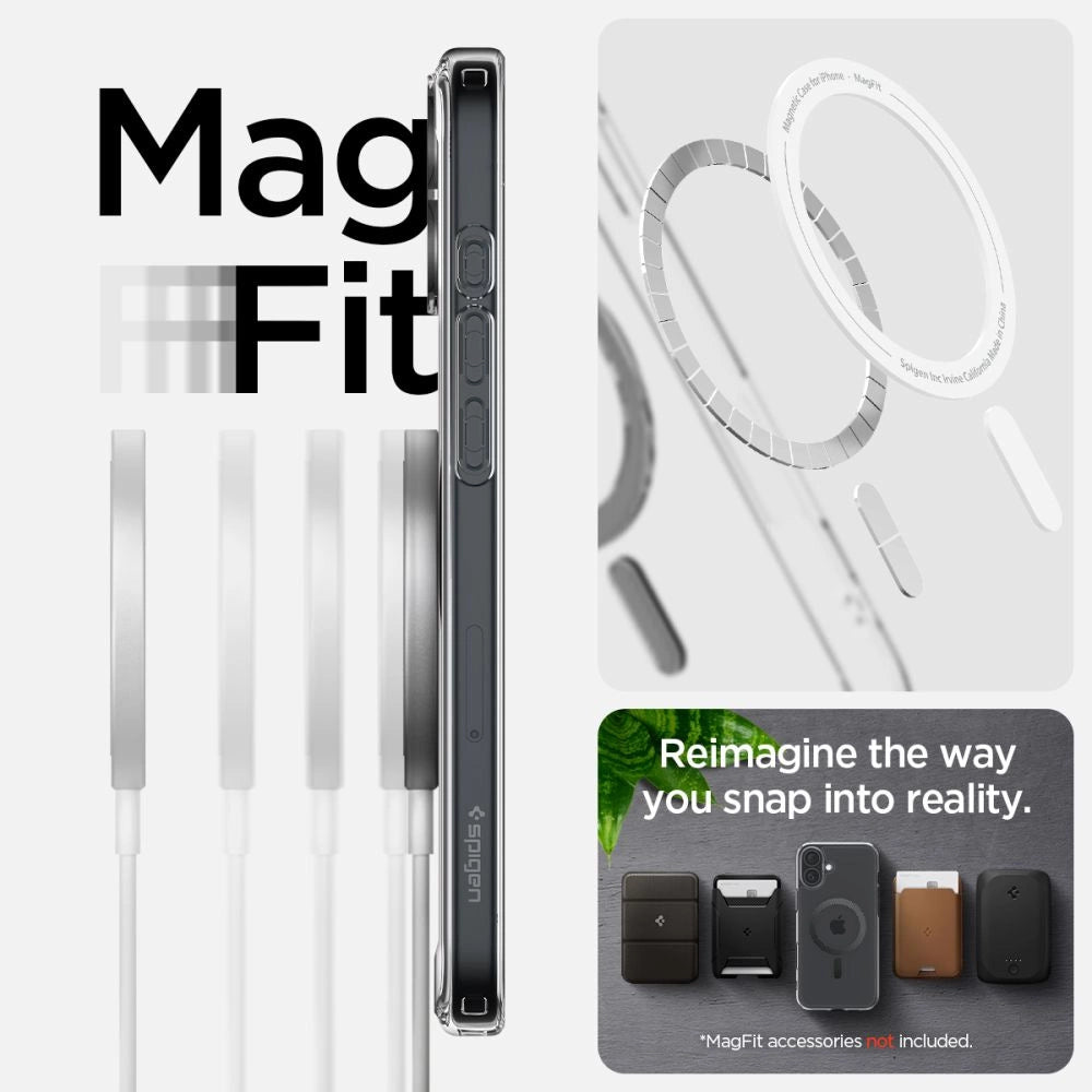 Spigen Ultra Hybrid MagSafe Carbon Fiber til iPhone 16 - mørkgrå