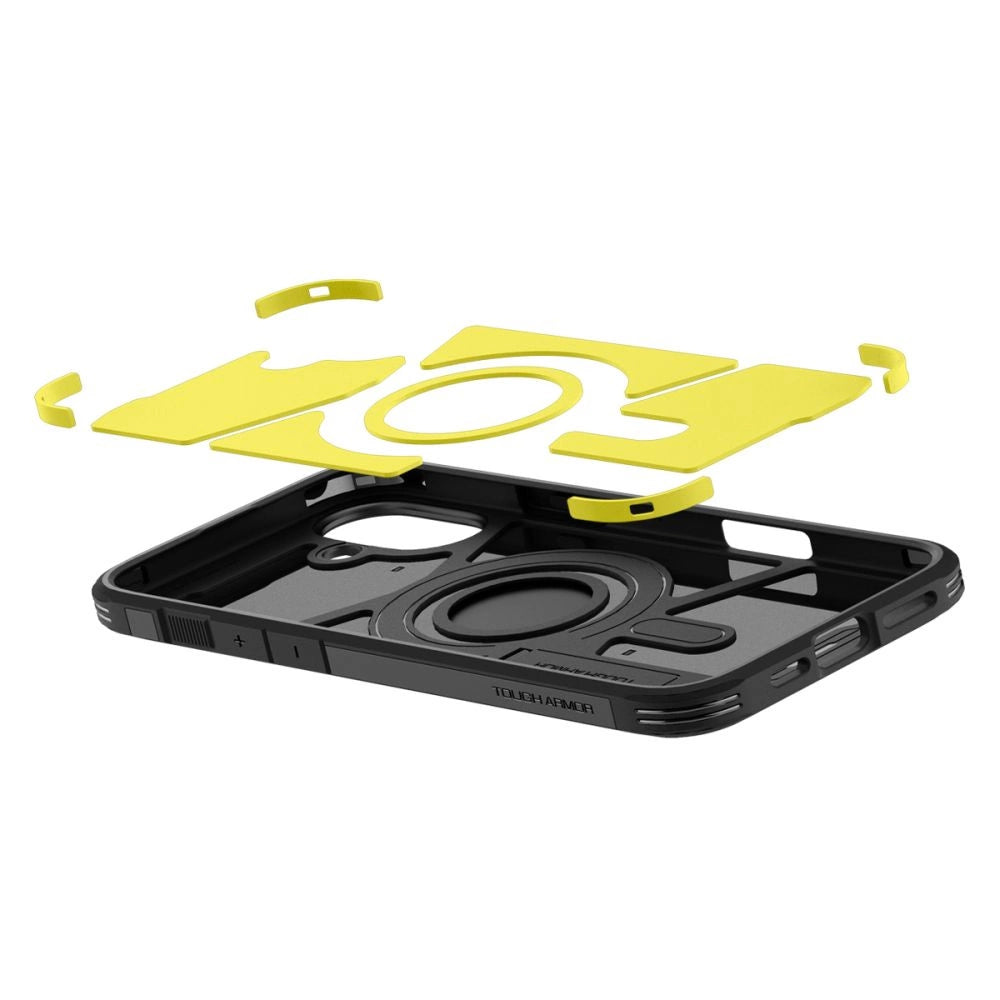Spigen Tough Armor MagSafe-hylster med stand til iPhone 16 - sort