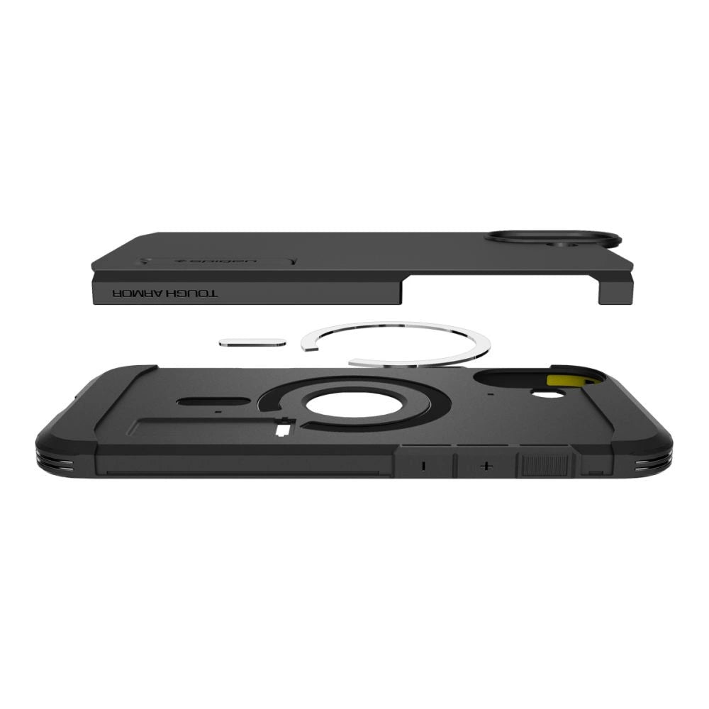 Spigen Tough Armor MagSafe-hylster med stand til iPhone 16 - sort
