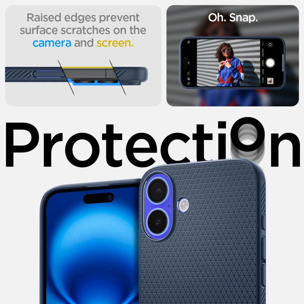 Spigen Liquid Air iPhone 16 Case - Blå