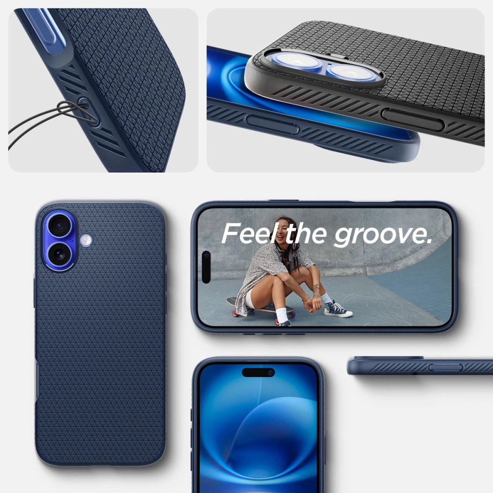 Spigen Liquid Air iPhone 16 Case - Blå
