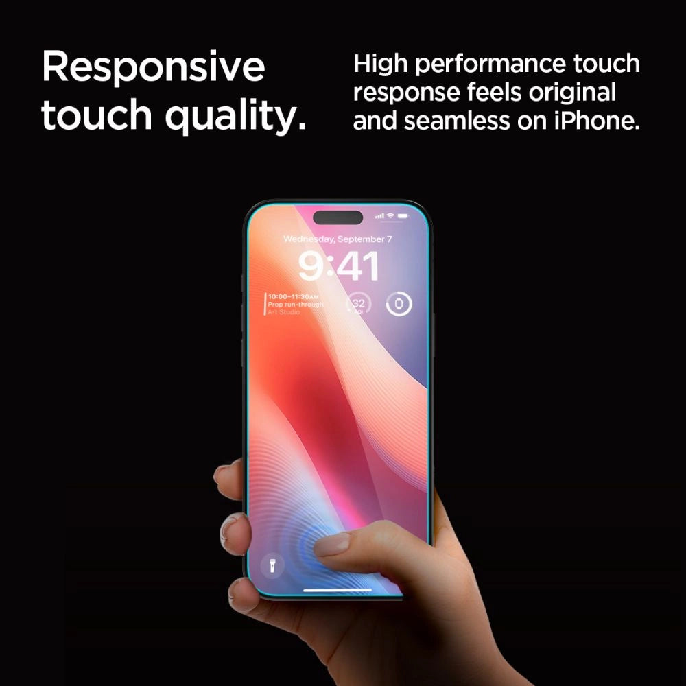 Spigen Glas.tR EZ Fit Privacy Temperet glas til iPhone 16 Pro - 2 stk.