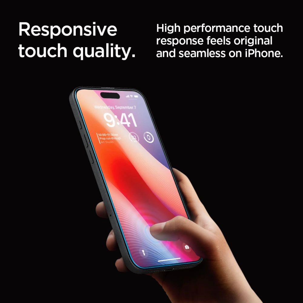 Spigen Glas.tR EZ Fit hærdet glas til iPhone 16 Pro - 2 stk.