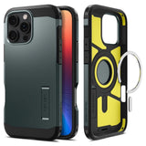 Spigen Tough Armor MagSafe Case med Stativ til iPhone 16 Pro - Grøn
