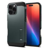 Spigen Tough Armor MagSafe Case med Stativ til iPhone 16 Pro - Grøn