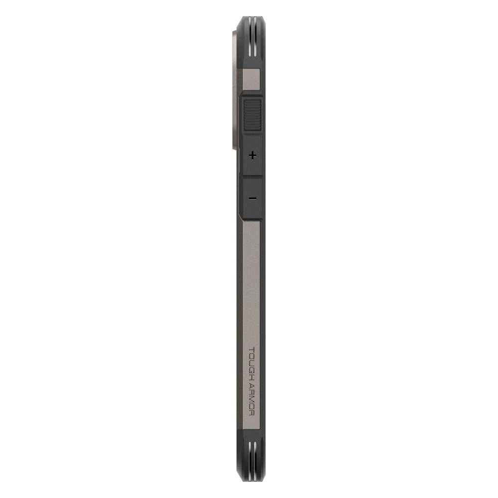 Spigen Tough Armor MagSafe-hylster med stativ til iPhone 16 Pro - gunmetal
