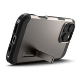 Spigen Tough Armor MagSafe-hylster med stativ til iPhone 16 Pro - gunmetal