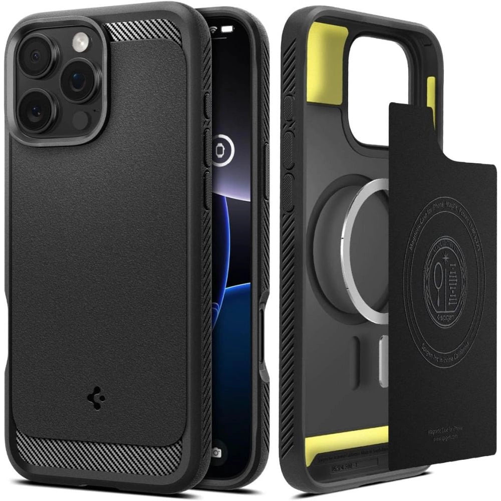 Spigen Rugged Armor MagSafe Case til iPhone 16 Pro Max - sort