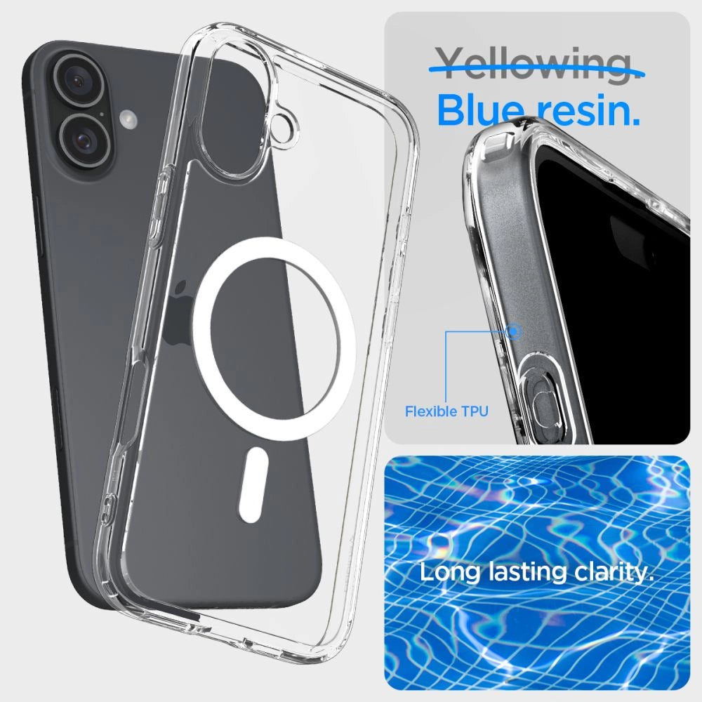 Spigen Ultra Hybrid Mag Case med MagSafe til iPhone 16 Plus - hvid