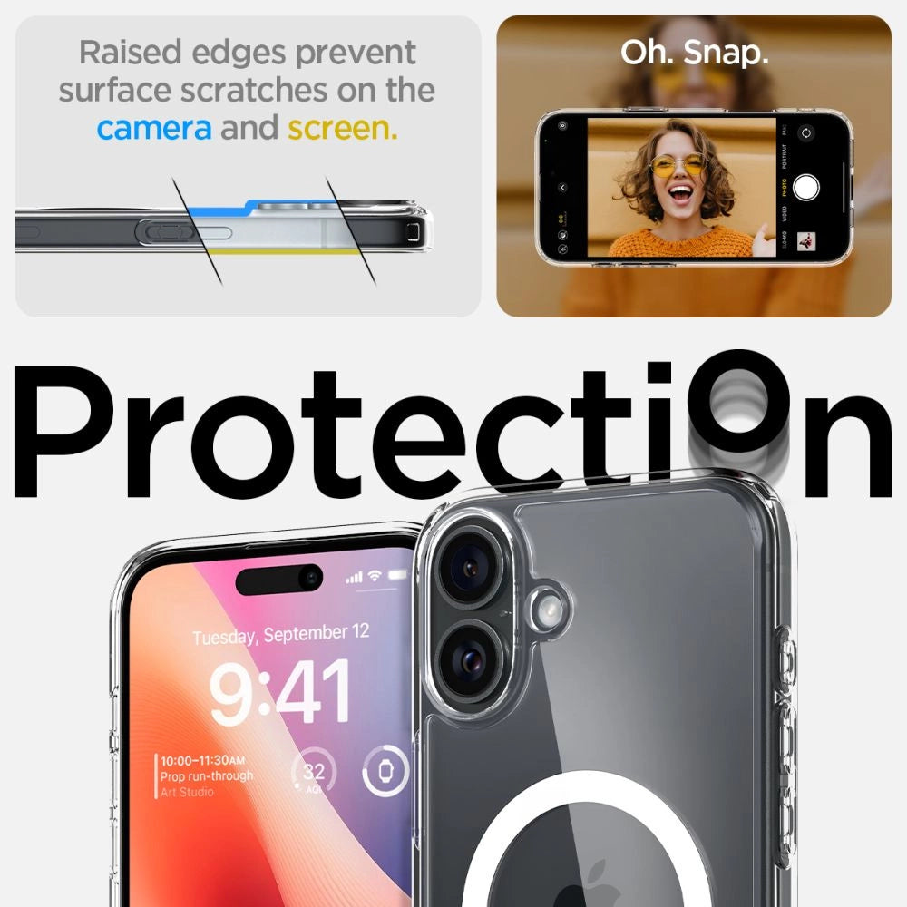 Spigen Ultra Hybrid Mag Case med MagSafe til iPhone 16 Plus - hvid