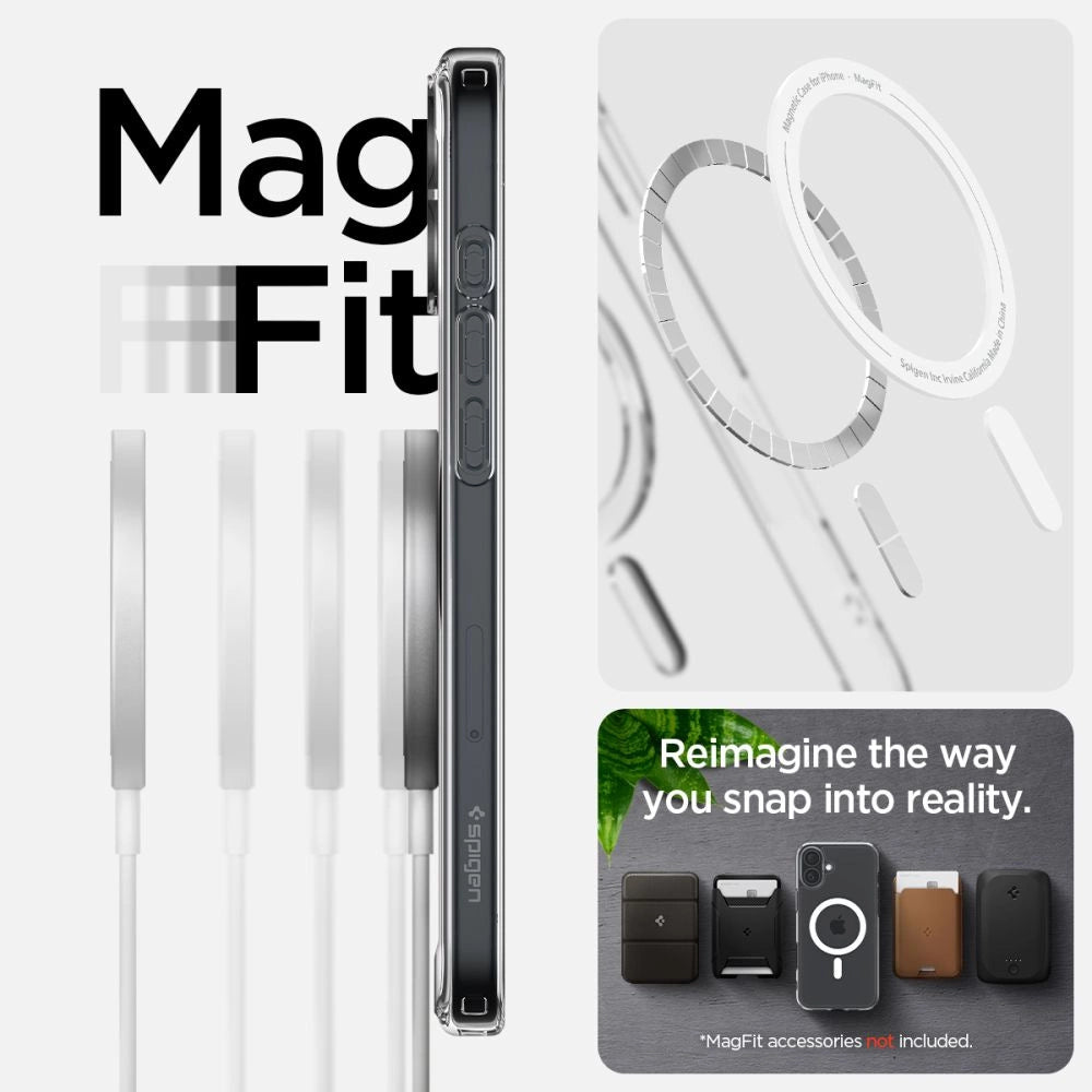 Spigen Ultra Hybrid Mag Case med MagSafe til iPhone 16 Plus - hvid