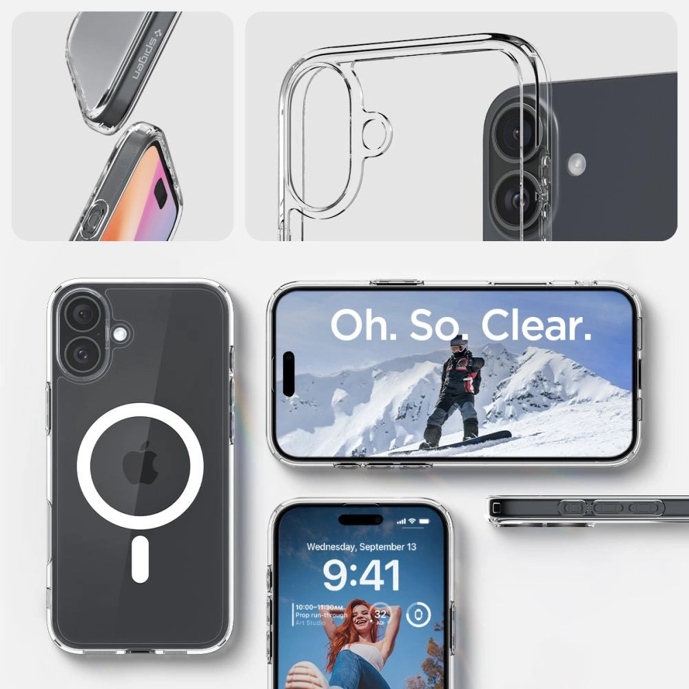 Spigen Ultra Hybrid Mag Case med MagSafe til iPhone 16 Plus - hvid