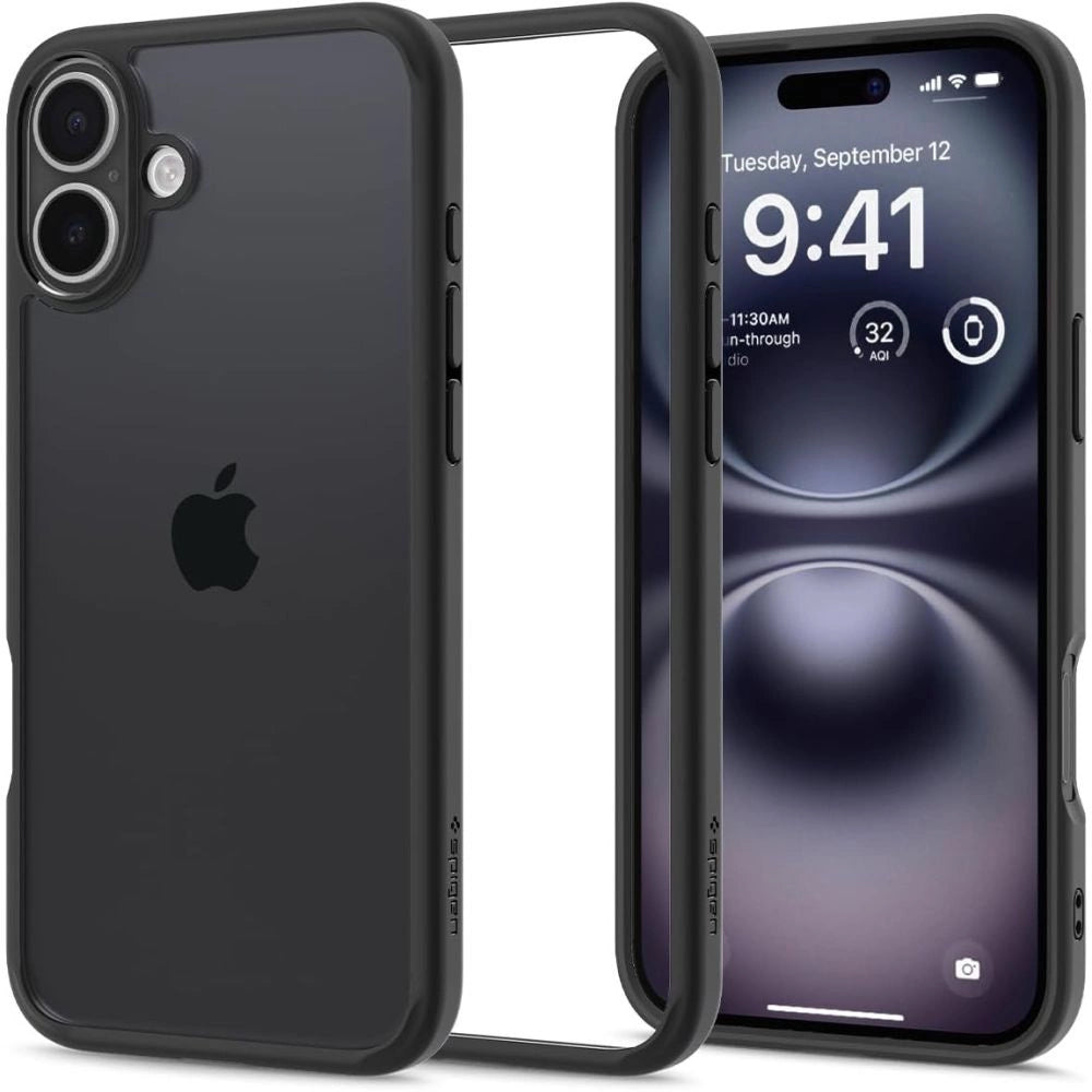 Spigen Ultra Hybrid iPhone 16 Plus Case - Matte sort