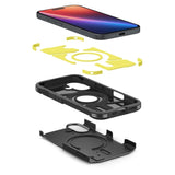 Spigen Tough Armor MagSafe Case med stand til iPhone 16 Plus - sort