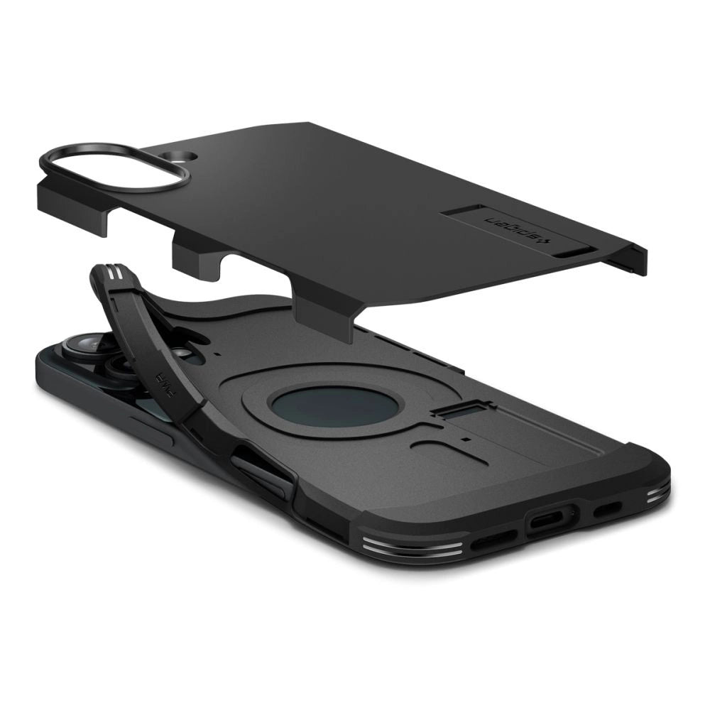 Spigen Tough Armor MagSafe Case med stand til iPhone 16 Plus - sort