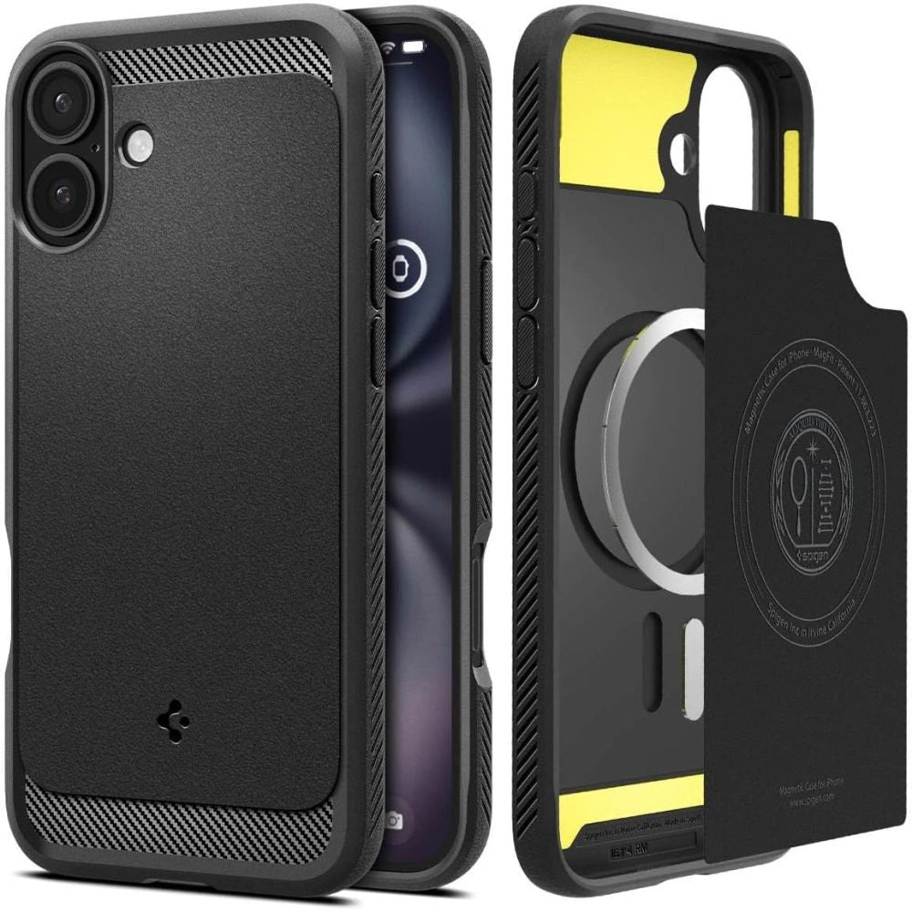 Spigen Rugged Armor MagSafe Case til iPhone 16 Plus - sort