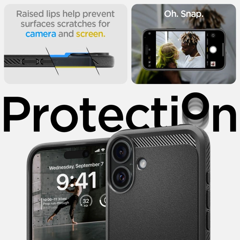 Spigen Rugged Armor MagSafe Case til iPhone 16 Plus - sort