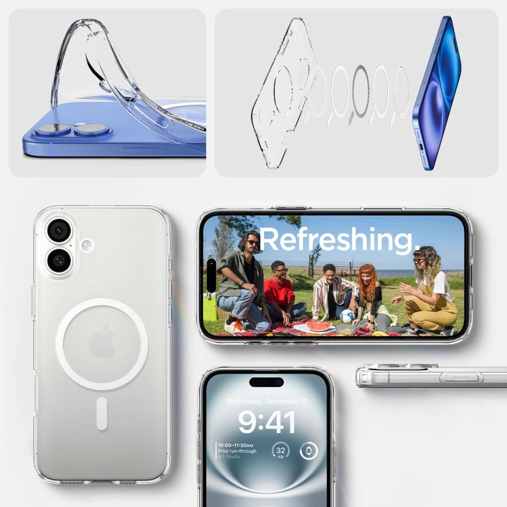 Spigen Liquid Crystal Mag Case med MagSafe til iPhone 16 Plus - klar