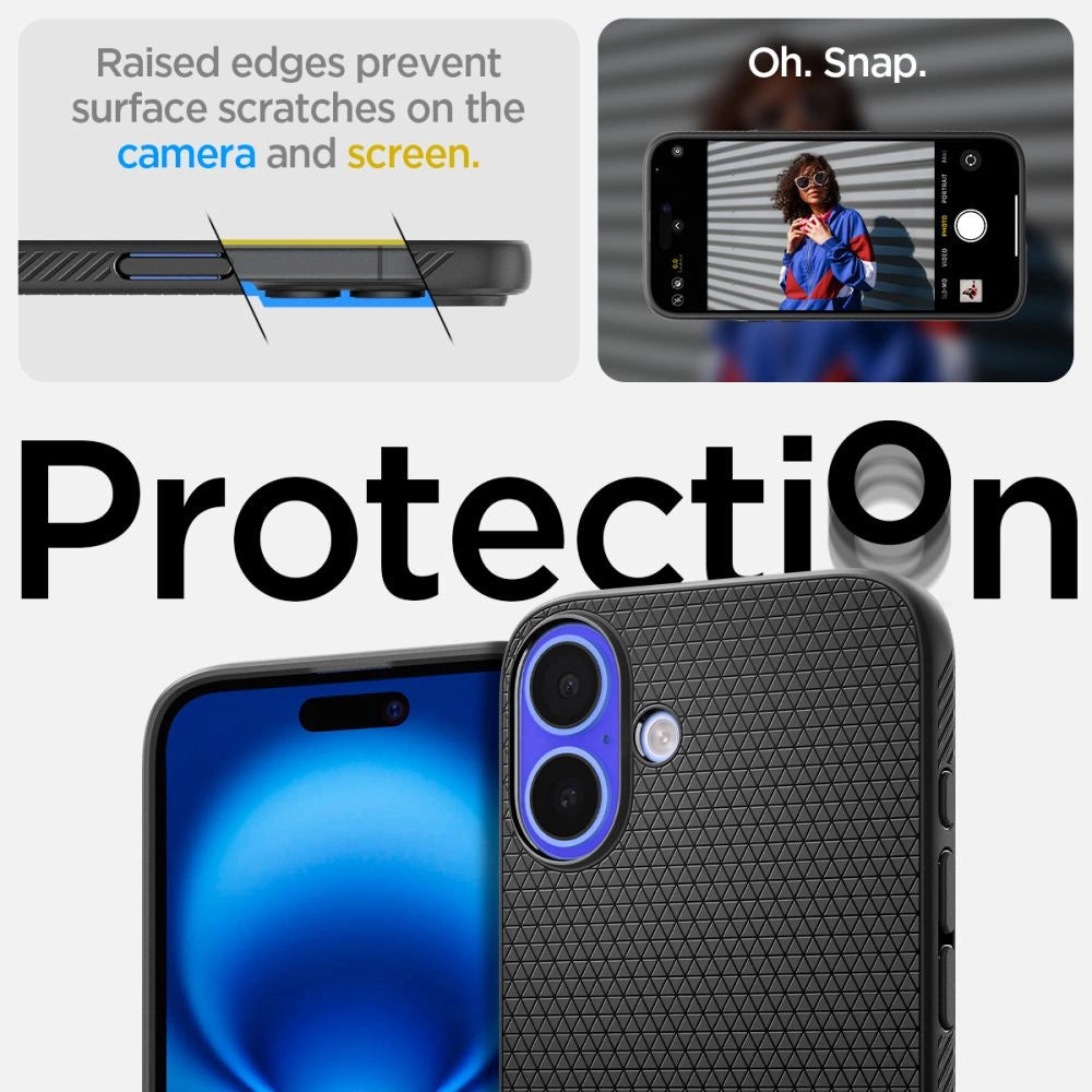 Spigen Liquid Air Case til iPhone 16 Plus - sort