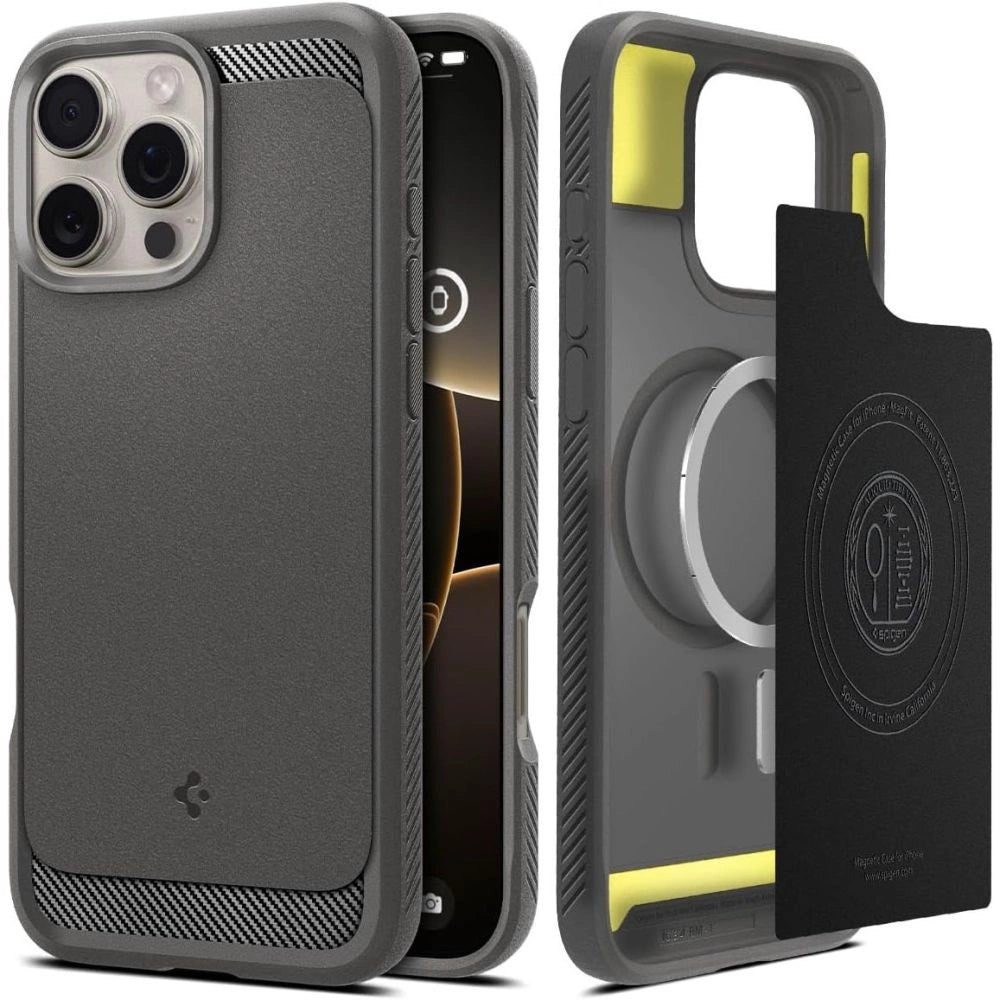 Spigen Rugged Armor MagSafe Case til iPhone 16 Pro Max - Grå