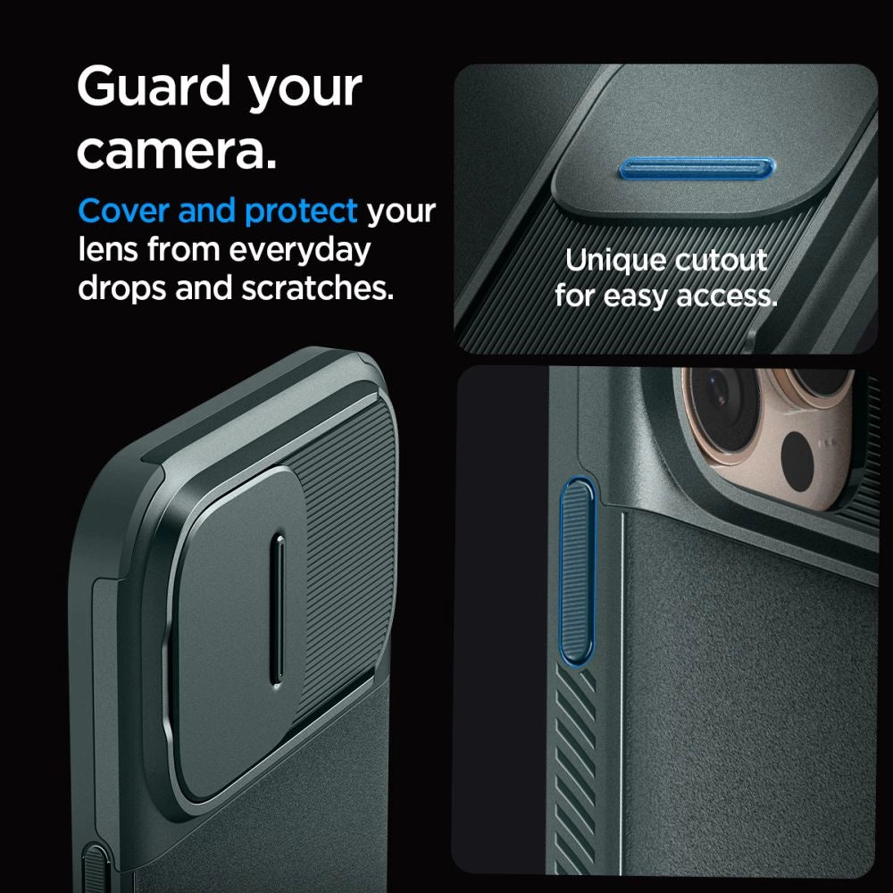 Spigen Optik Armor Mag Case med MagSafe til iPhone 16 Pro Max - Grøn