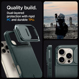 Spigen Optik Armor Mag Case med MagSafe til iPhone 16 Pro Max - Grøn