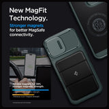 Spigen Optik Armor Mag Case med MagSafe til iPhone 16 Pro Max - Grøn