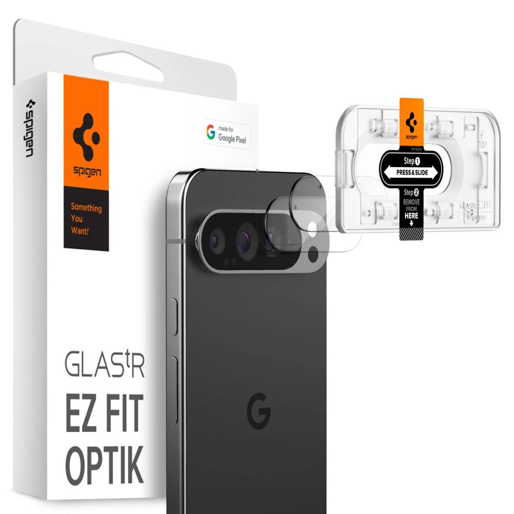 Spigen Optik.tR Ez Fit skærmbeskytter for Google Pixel 9 Pro (2-pakke)