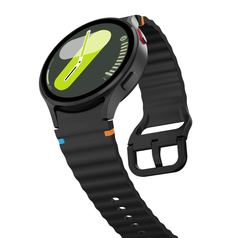 Tech-Protect Silicone Sport Strap til Samsung Galaxy Watch 4 / 5 / 5 Pro / 6 / 7 / FE - sort
