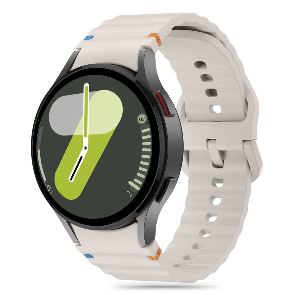 Tech-Protect Silicone Sport Strap til Samsung Galaxy Watch 4 / 5 / 5 Pro / 6 / 7 / FE - Beige