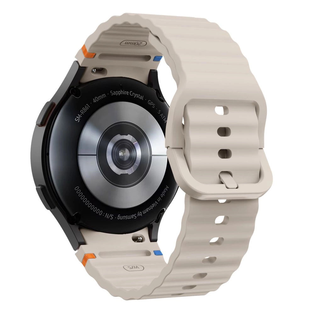 Tech-Protect Silicone Sport Strap til Samsung Galaxy Watch 4 / 5 / 5 Pro / 6 / 7 / FE - Beige