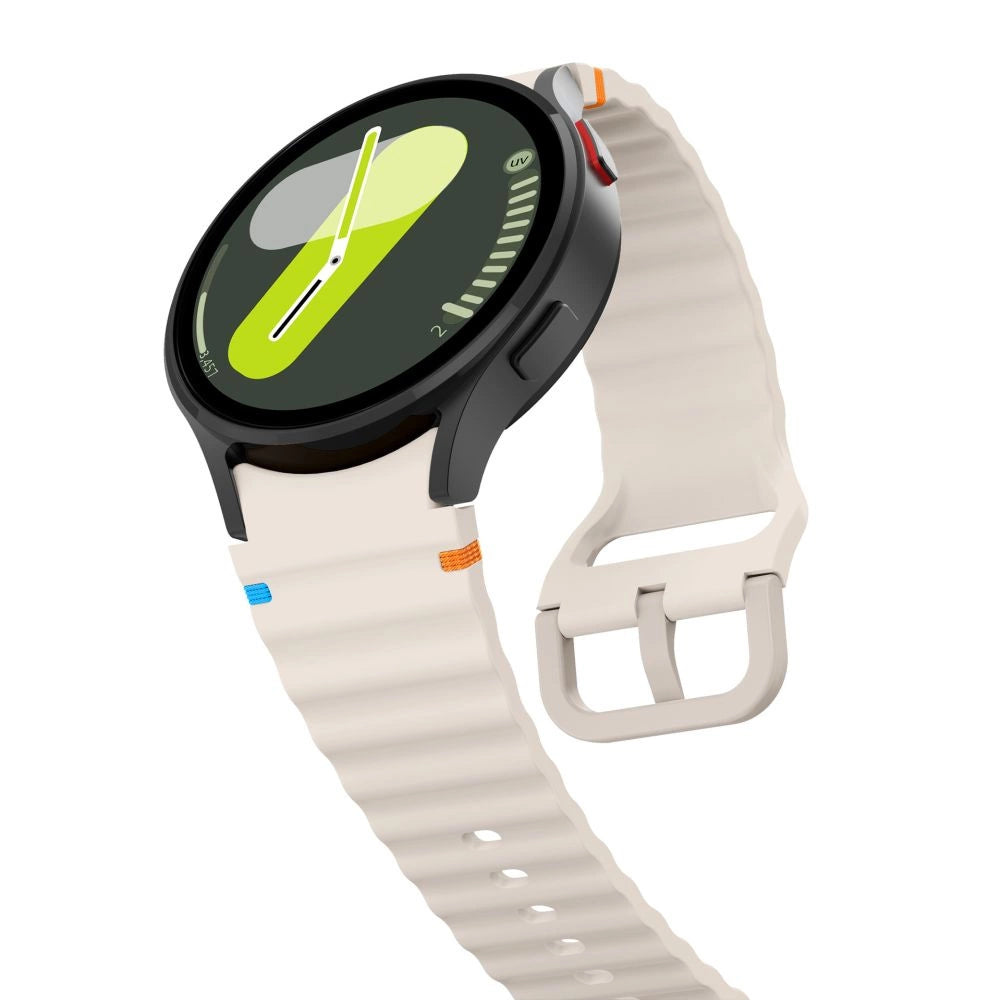 Tech-Protect Silicone Sport Strap til Samsung Galaxy Watch 4 / 5 / 5 Pro / 6 / 7 / FE - Beige