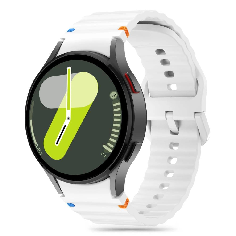 Tech-Protect Silicone Sport Strap til Samsung Galaxy Watch 4 / 5 / 5 Pro / 6 / 7 / FE - hvid