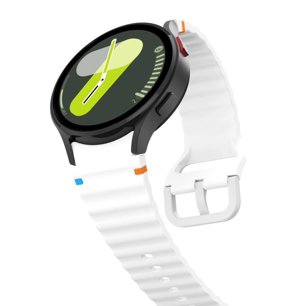 Tech-Protect Silicone Sport Strap til Samsung Galaxy Watch 4 / 5 / 5 Pro / 6 / 7 / FE - hvid