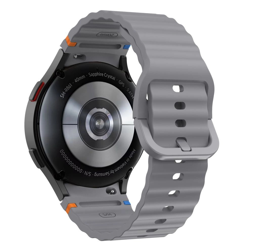 Tech-Protect Silicone Sport Strap til Samsung Galaxy Watch 4 / 5 / 5 Pro / 6 / 7 / FE - Grå