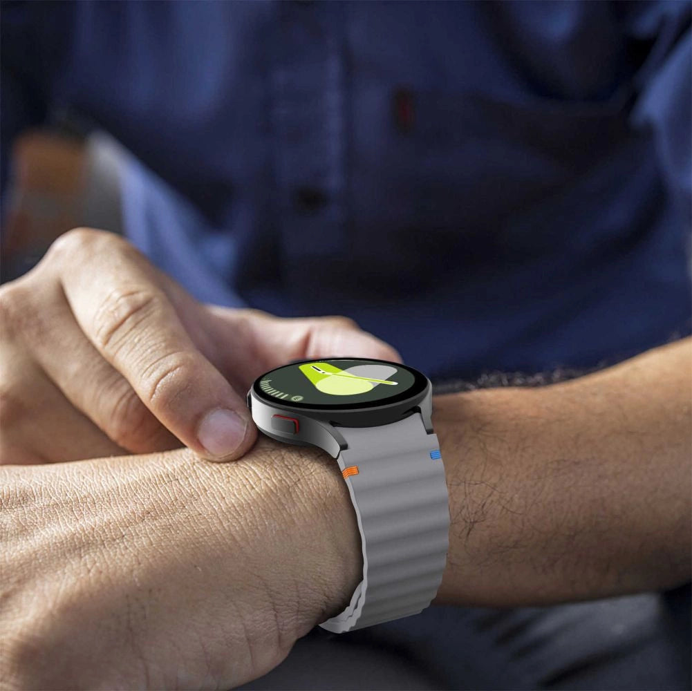 Tech-Protect Silicone Sport Strap til Samsung Galaxy Watch 4 / 5 / 5 Pro / 6 / 7 / FE - Grå